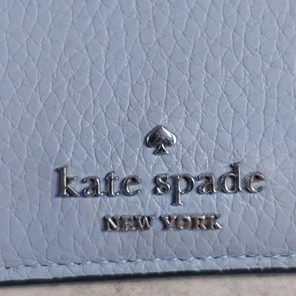 Kate Spade Leila Women's Card Wallet - Muted Light Blue Green - New York USED